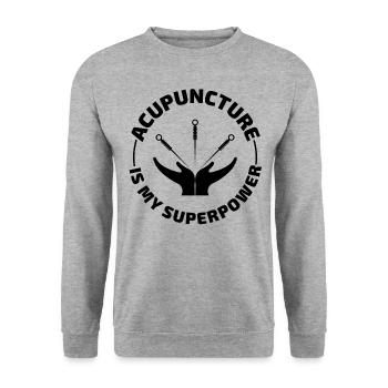 Acupuncture Acupuncturist Chinese Medicine Funny - Unisex Sweatshirt - salt & pepper - Front - Alina (178cm) & Michal (187cm)