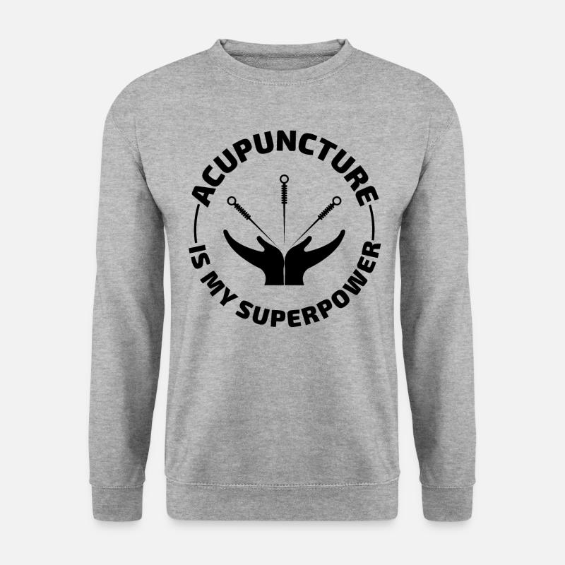 Akupunktur Akupunkteur Chinesische Medizin Lustig - Unisex Pullover - Weißgrau meliert