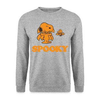 Peanuts Spooky Halloween - Unisex Pullover - Weißgrau meliert - Vorne - Alina (178cm) & Michal (187cm)