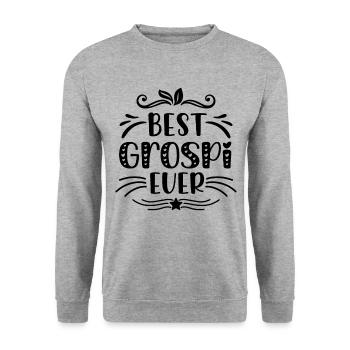 So sieht ein cooler Grospi aus Opi Schweiz Opa - Unisex Pullover - Weißgrau meliert - Vorne - Alina (178cm) & Michal (187cm)