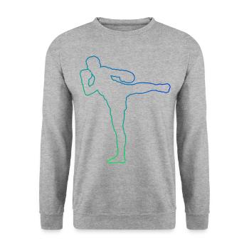 Thai Boxing Thai Boxer Muay Thai Thai Boxing - Unisex Sweatshirt - salt & pepper - Front - Alina (178cm) & Michal (187cm)