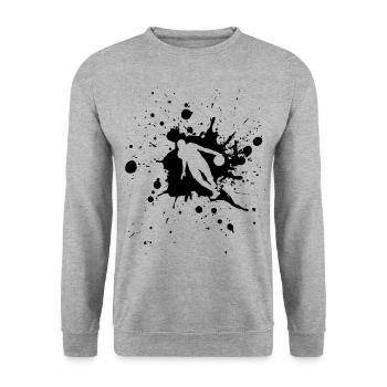 Basketball Dribble Man Noir - Sweat-shirt Unisexe - gris chiné - Devant - Alina (178cm) & Michal (187cm)