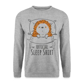 Hedgehog Offizielles Schlafshirt für Hedgeho-Fans - Unisex Pullover - Weißgrau meliert - Vorne - Alina (178cm) & Michal (187cm)