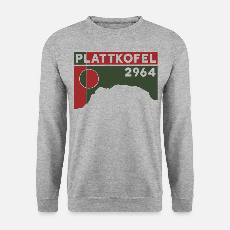 Plattkofel Höhe Klettersteig Umrundung Wanderung - Unisex Pullover - Weißgrau meliert