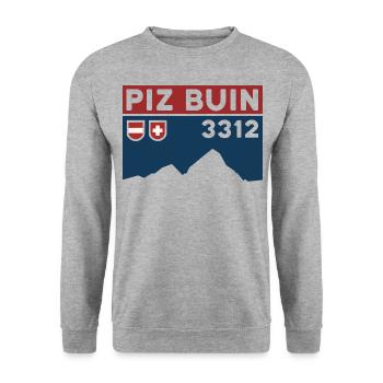 Berg Piz Buin Tour Bergtour Wanderung Andenken - Unisex Pullover - Weißgrau meliert - Vorne - Alina (178cm) & Michal (187cm)