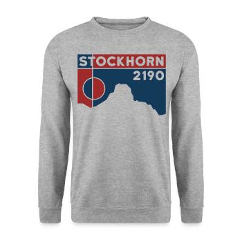Stockhorn Berner Oberland Thun Wanderung Souvenir - Unisex Pullover - Weißgrau meliert - Vorne - Alina (178cm) & Michal (187cm)