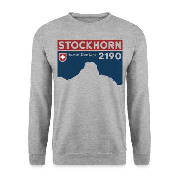 Stockhorn Wandern Berner Oberland Wanderung Thun - Unisex Pullover - Weißgrau meliert - Vorne - Alina (178cm) & Michal (187cm)