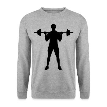 Haltérophilie pour femmes Entraînement d’endurance Cardio - Sweat-shirt Unisexe - gris chiné - Devant - Alina (178cm) & Michal (187cm)