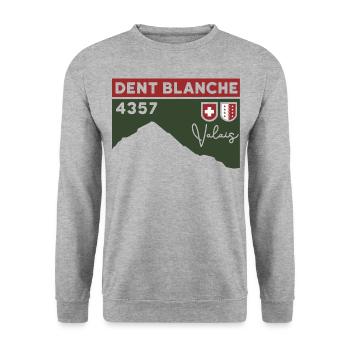 Mountain Dent Blanche Tour Valais Normal Way High Route - Unisex Sweatshirt - salt & pepper - Front - Alina (178cm) & Michal (187cm)