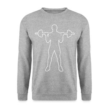 Weightlifting Fitness Women Cardio Men's Strength Training - Unisex Sweatshirt - salt & pepper - Front - Alina (178cm) & Michal (187cm)