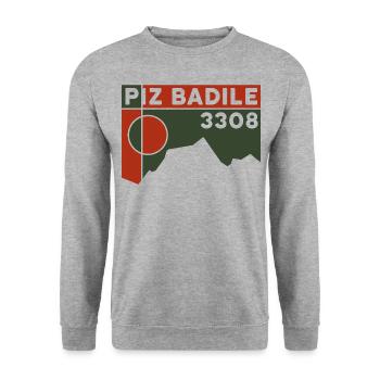 Piz Badile Nordgrat Bergführer Besteigung Souvenir - Unisex Pullover - Weißgrau meliert - Vorne - Alina (178cm) & Michal (187cm)