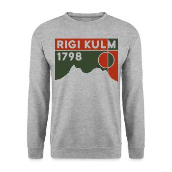 Rigi Kulm Berg Luzern Wandern Souvenir Andenken - Unisex Pullover - Weißgrau meliert - Vorne - Alina (178cm) & Michal (187cm)