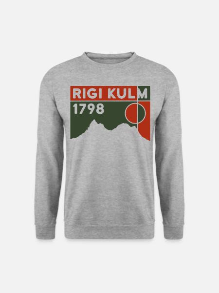 Rigi Kulm Berg Luzern Wandern Souvenir Andenken - Unisex Pullover - Weißgrau meliert