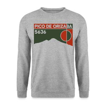 Souvenir du volcan de montagne Pico de Orizaba en Argentine - Sweat-shirt Unisexe - gris chiné - Devant - Alina (178cm) & Michal (187cm)