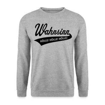 Wahnsinn – Hölle! Hölle! Hölle! (Black) - Unisex Pullover - Weißgrau meliert - Vorne - Alina (178cm) & Michal (187cm)