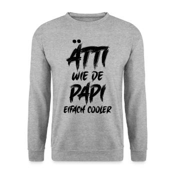 Ätti wie de Papi eifach cooler Opa Schweiz Ätti - Unisex Pullover - Weißgrau meliert - Vorne - Alina (178cm) & Michal (187cm)