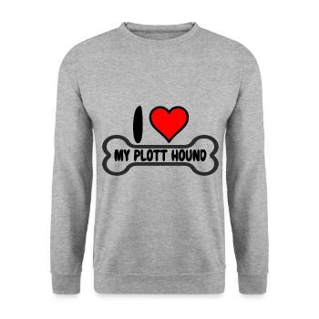 Plott Hound Plotthound Mom i love my - Unisex Sweatshirt - salt & pepper - Front - Alina (178cm) & Michal (187cm)