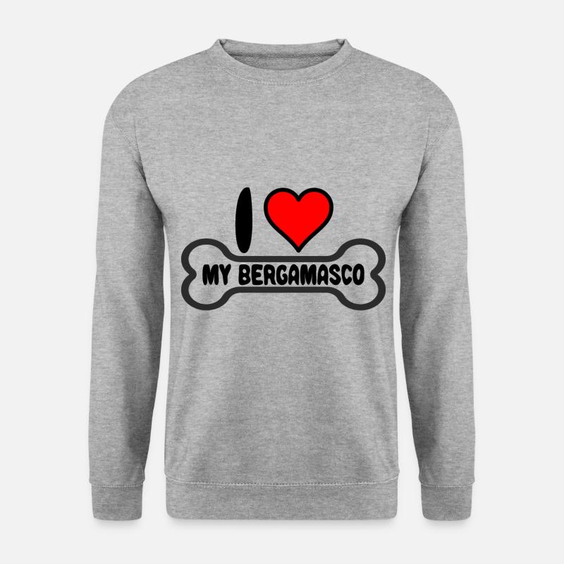 Bergamasker Hirtenhund I Love my - Unisex Pullover - Weißgrau meliert