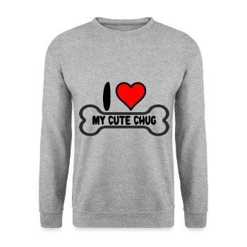 Chug Dog Maman Maman J’aime mes dictons - Sweat-shirt Unisexe - gris chiné - Devant - Alina (178cm) & Michal (187cm)