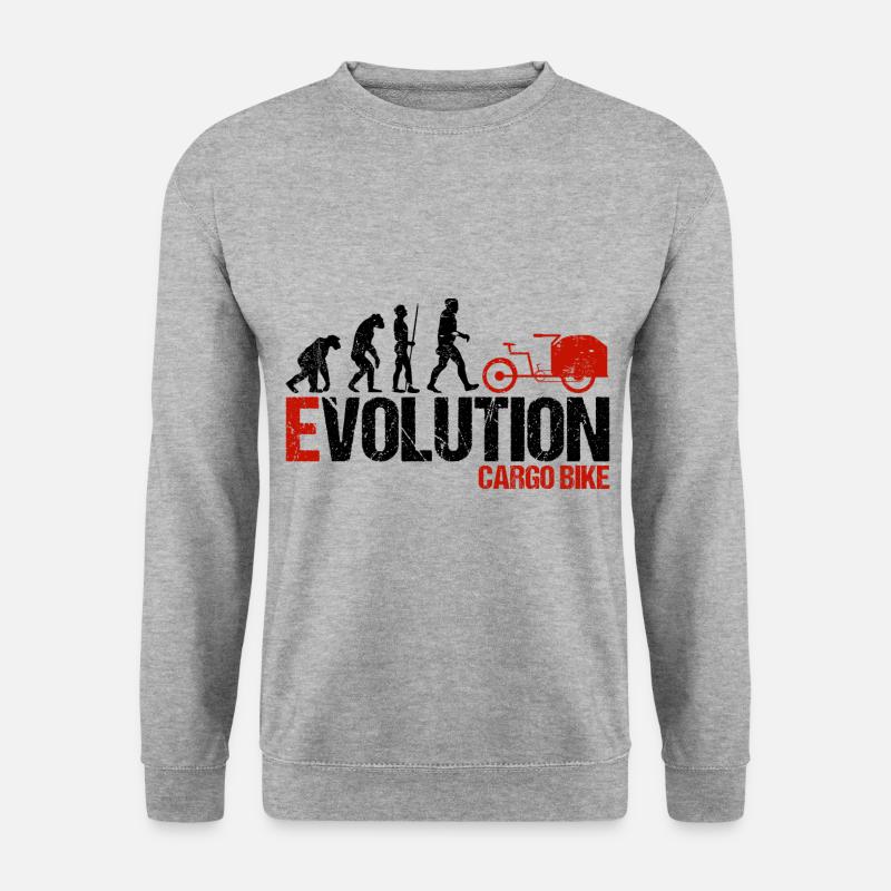 Lastenrad Lastenfahrrad Evolution - Unisex Pullover - Weißgrau meliert