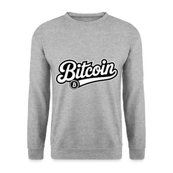 Bitcoin - Cooles Finanzlogo - Unisex Pullover - Weißgrau meliert - Vorne - Alina (178cm) & Michal (187cm)