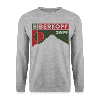 Biberkopf Höhe Wanderung Warth Schröcken Arlberg - Unisex Pullover - Weißgrau meliert - Vorne - Alina (178cm) & Michal (187cm)