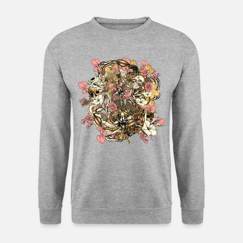 Flower Sechster Mix - Unisex Pullover - Weißgrau meliert