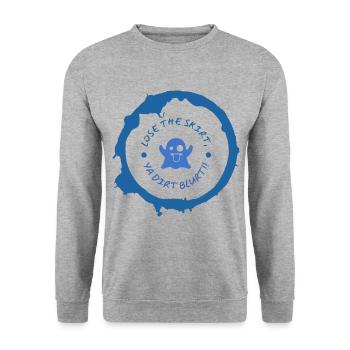 Verliere den Rock, du Dreck! - Unisex Pullover - Weißgrau meliert - Vorne - Alina (178cm) & Michal (187cm)