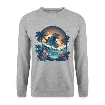 Godzi - Unisex Sweatshirt - salt & pepper - Front - Alina (178cm) & Michal (187cm)