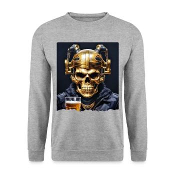 Crâne de bière 0.9 - Sweat-shirt Unisexe - gris chiné - Devant - Alina (178cm) & Michal (187cm)