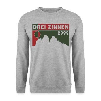 Drei Zinnen Tre Cime Lavaredo Dolomiten Wanderung - Unisex Pullover - Weißgrau meliert - Vorne - Alina (178cm) & Michal (187cm)