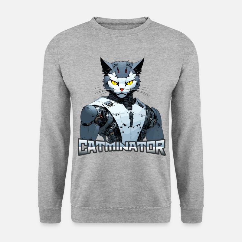 Catminator - Unisex Pullover - Weißgrau meliert