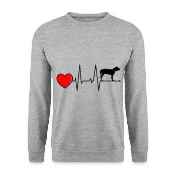 German Brandlbracke Dog Heartbeat Black - Unisex Sweatshirt - salt & pepper - Front - Alina (178cm) & Michal (187cm)