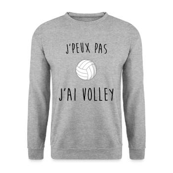 j'peux pas j'ai voley - Sweat-shirt Unisexe - gris chiné - Devant - Alina (178cm) & Michal (187cm)