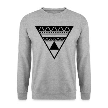Dreieck - Unisex Pullover - Weißgrau meliert - Vorne - Alina (178cm) & Michal (187cm)