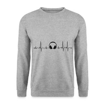 Puls Kopförer - Unisex Pullover - Weißgrau meliert - Vorne - Alina (178cm) & Michal (187cm)