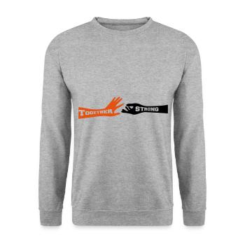 together strong - Unisex Pullover - Weißgrau meliert - Vorne - Alina (178cm) & Michal (187cm)