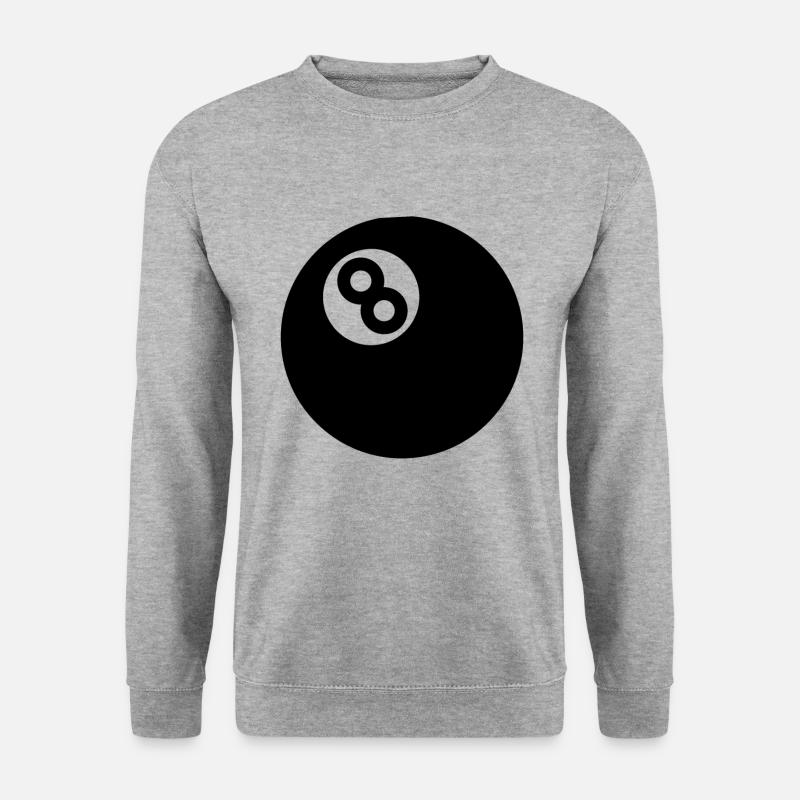 Billard 8Ball Billardkugel 8 - Unisex Pullover - Weißgrau meliert