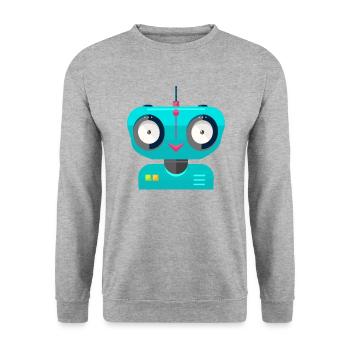Robotic friendly robo machine - Unisex Sweatshirt - salt & pepper - Front - Alina (178cm) & Michal (187cm)