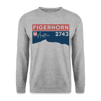 Figerhorn Sunrise Ascent Hike Hiking - Unisex Sweatshirt - salt & pepper - Front - Alina (178cm) & Michal (187cm)
