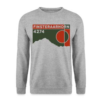 Finsteraarhorn Berner Oberland Skitour Wandern - Unisex Pullover - Weißgrau meliert - Vorne - Alina (178cm) & Michal (187cm)