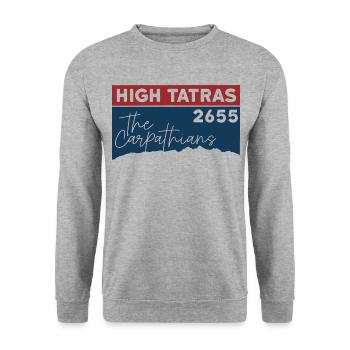 Hohe Karpaten Wandern Wanderung Andenken - Unisex Pullover - Weißgrau meliert - Vorne - Alina (178cm) & Michal (187cm)