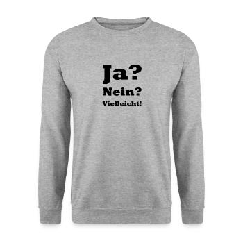 Ja? Nein? Vielleicht! - Unisex Pullover - Weißgrau meliert - Vorne - Alina (178cm) & Michal (187cm)