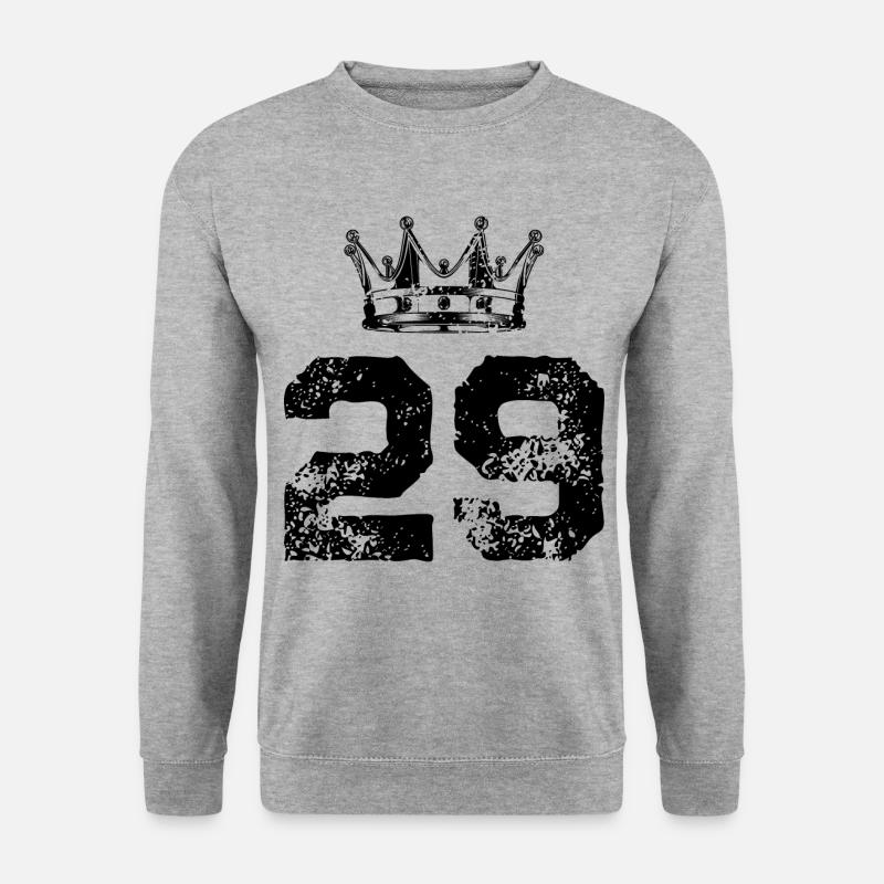 29 Zahl Krone - Unisex Pullover - Weißgrau meliert