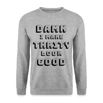 30th birthday - Unisex Sweatshirt - salt & pepper - Front - Alina (178cm) & Michal (187cm)