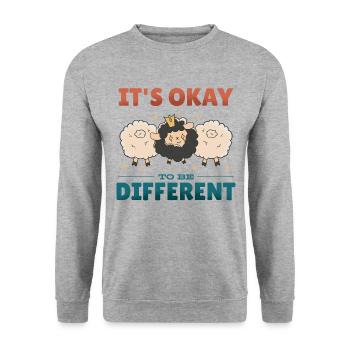 Es ist in Ordnung, anders zu sein - Unisex Pullover - Weißgrau meliert - Vorne - Alina (178cm) & Michal (187cm)