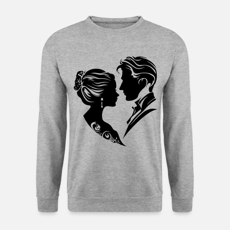 Married Couple Wedding Silhouette - Unisex Sweatshirt - salt & pepper