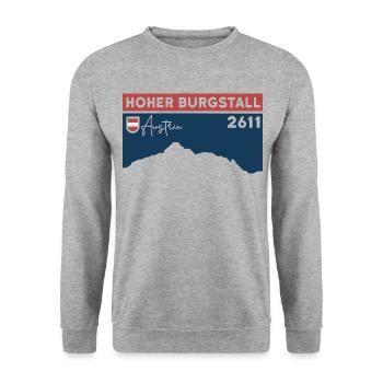 Hoher Burgstall Bergtour Klettersteig Stubaital - Unisex Pullover - Weißgrau meliert - Vorne - Alina (178cm) & Michal (187cm)