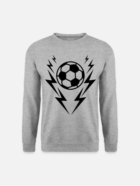 Fussball Blitze Donner Fußball - Unisex Pullover - Weißgrau meliert