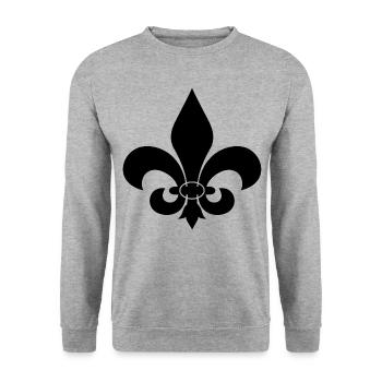 FLEUR DE LIS SHIRT - Unisex Sweatshirt - salt & pepper - Front - Alina (178cm) & Michal (187cm)